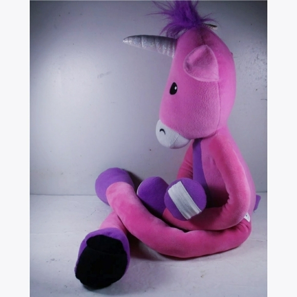 Stretchkins Pink Unicorn Plush Stuffed Animal EUC - Picture 2 of 6